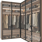 Trueliving 5 Door Corner wardrobes Laminated Finish & PU Finish with Drawers 8Ft *2Ft *9Ft -2438.4MM X 609MM X 2743.2MM)